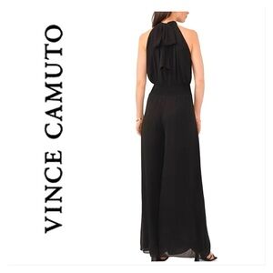 Vince Camuto Women's Halter Tie-Back Gold Chocker Jumpsuit